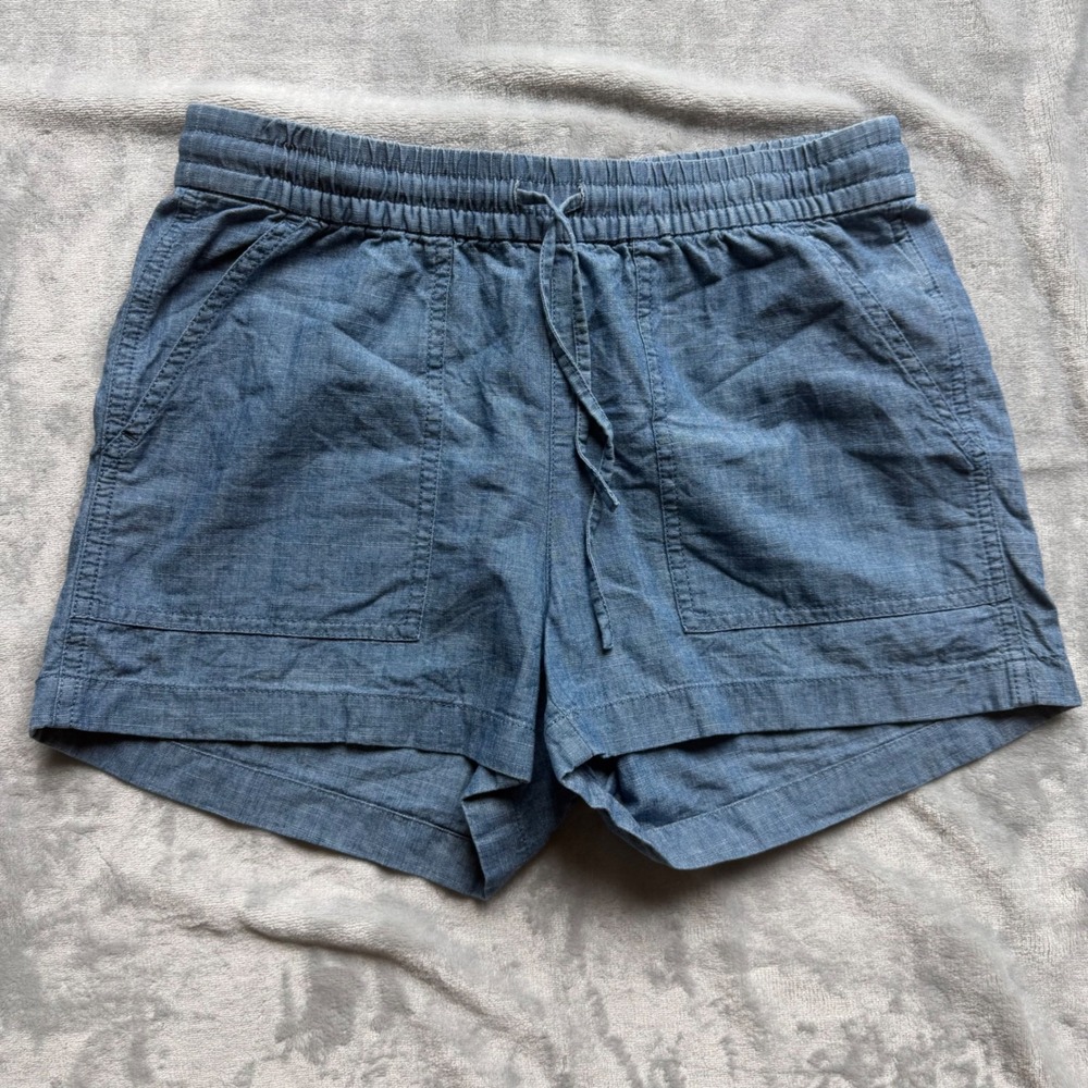 J.Crew Shorts Women XXS Blue Re-Imagined Cotton Chambray Drawstring